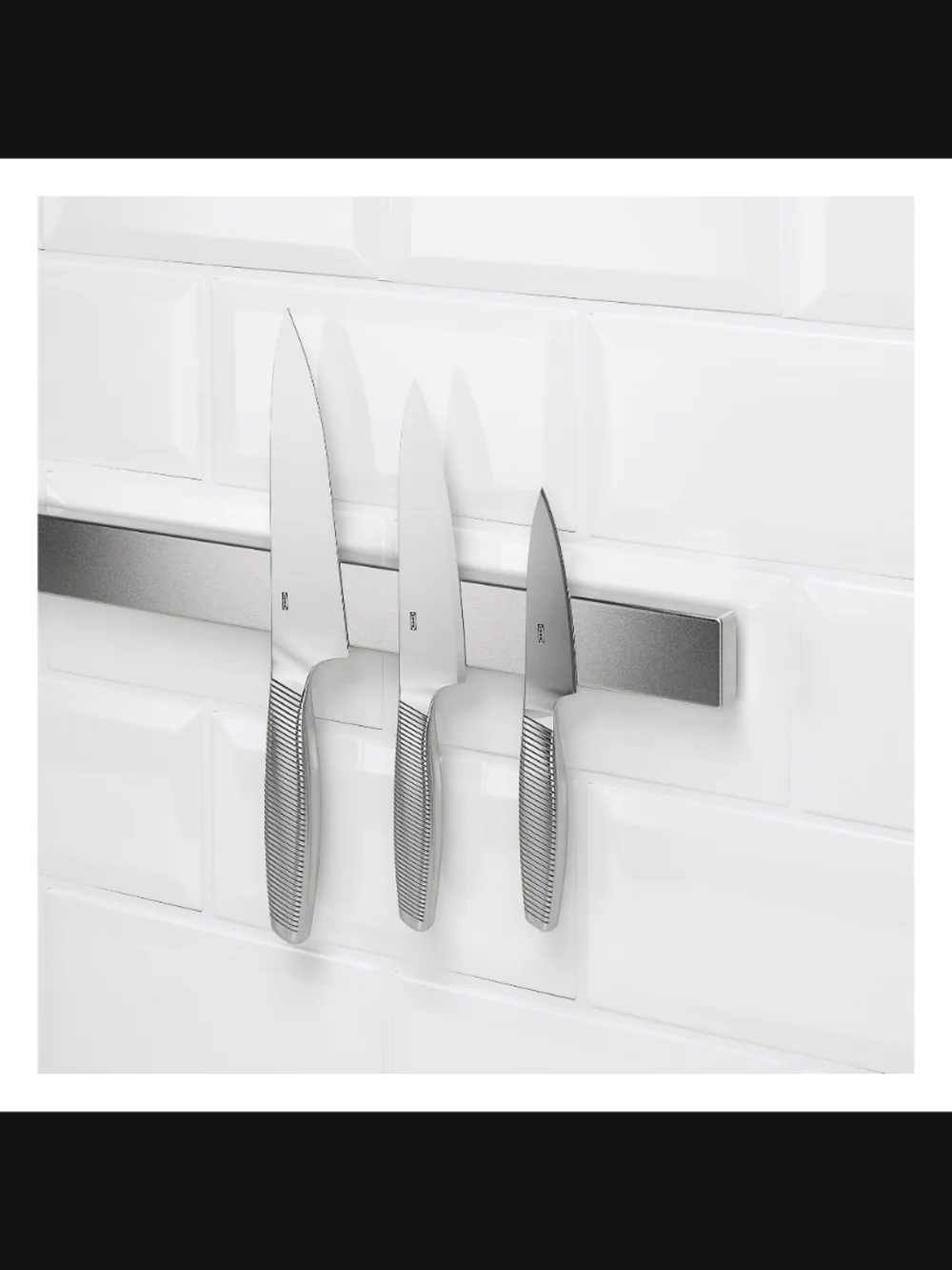Magnetic Stainless Steel Knife Rack - Silver IKEA